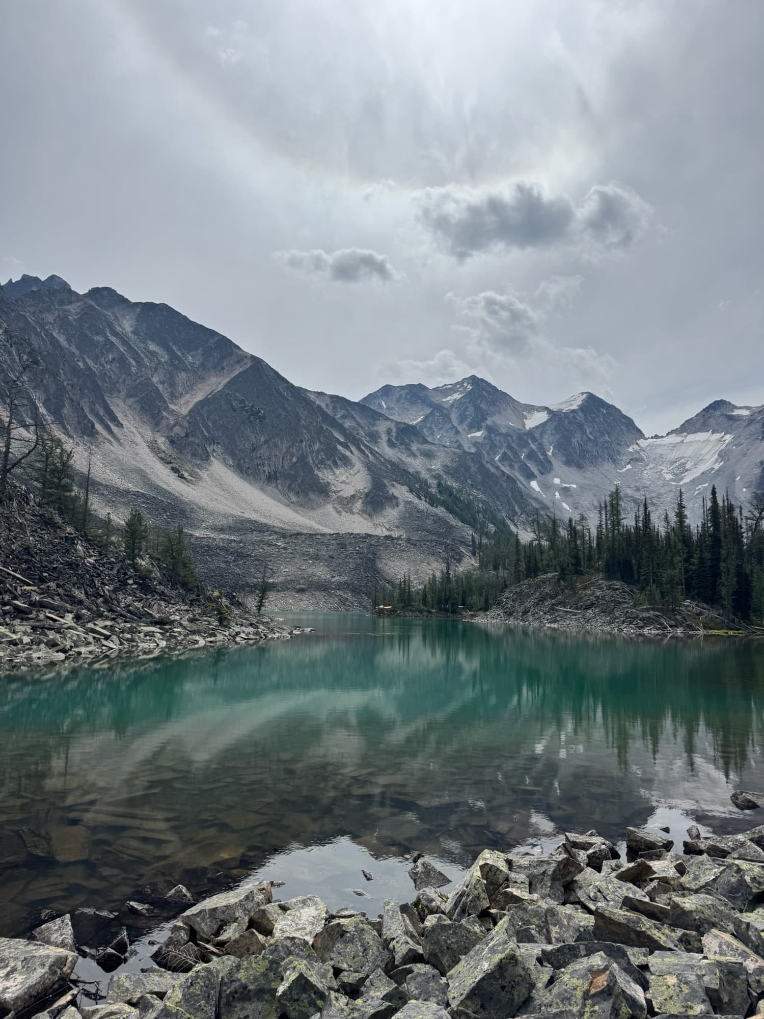 Alpine lake and mountains